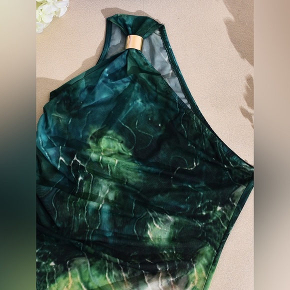 One Shoulder Printed Bodycon Maxi Dress - Picture 4 of 9